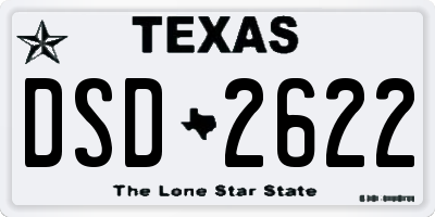 TX license plate DSD2622