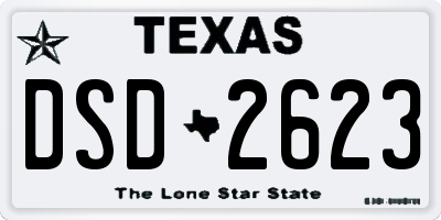 TX license plate DSD2623