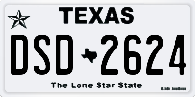 TX license plate DSD2624