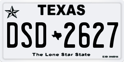 TX license plate DSD2627