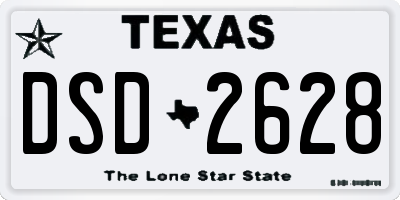 TX license plate DSD2628