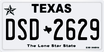 TX license plate DSD2629
