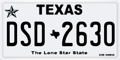 TX license plate DSD2630