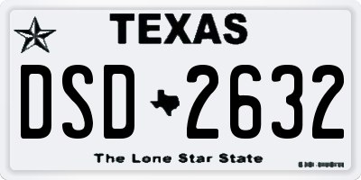 TX license plate DSD2632