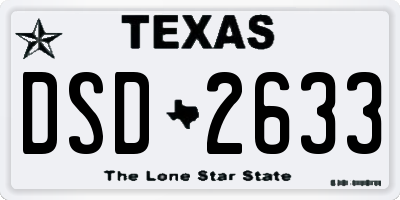 TX license plate DSD2633
