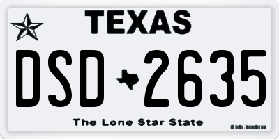 TX license plate DSD2635