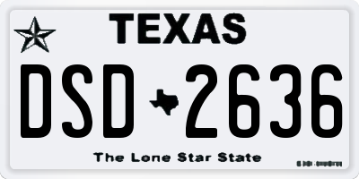 TX license plate DSD2636