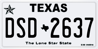 TX license plate DSD2637