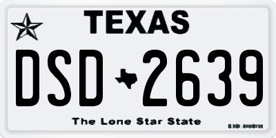 TX license plate DSD2639