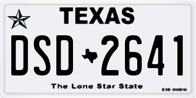 TX license plate DSD2641