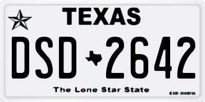 TX license plate DSD2642