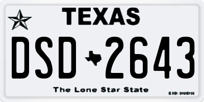 TX license plate DSD2643