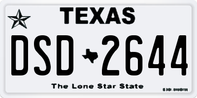 TX license plate DSD2644