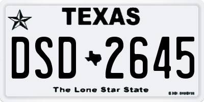TX license plate DSD2645