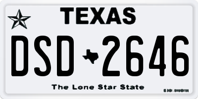 TX license plate DSD2646