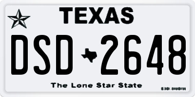 TX license plate DSD2648