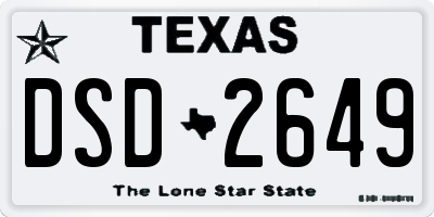 TX license plate DSD2649