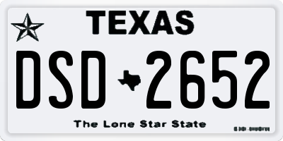 TX license plate DSD2652