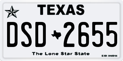 TX license plate DSD2655