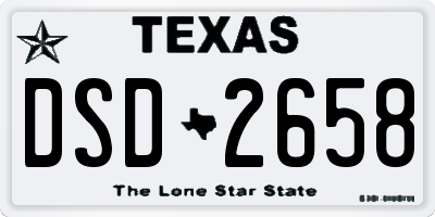 TX license plate DSD2658