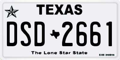 TX license plate DSD2661