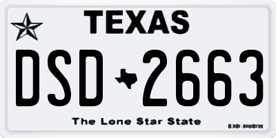 TX license plate DSD2663