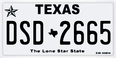 TX license plate DSD2665