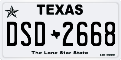 TX license plate DSD2668