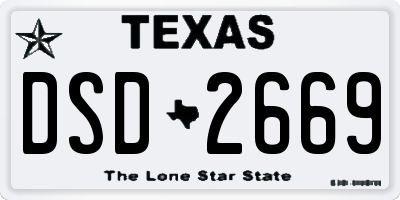 TX license plate DSD2669