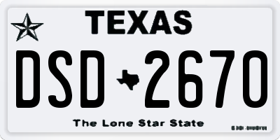 TX license plate DSD2670