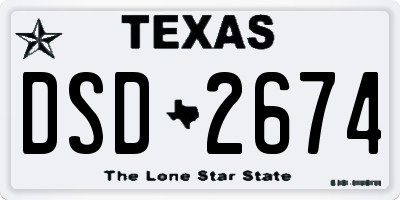 TX license plate DSD2674