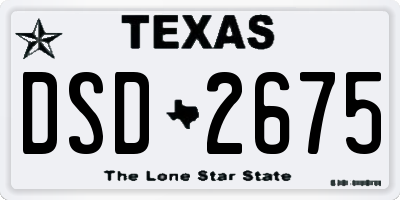 TX license plate DSD2675