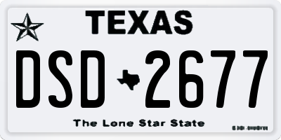 TX license plate DSD2677
