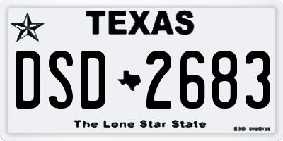 TX license plate DSD2683