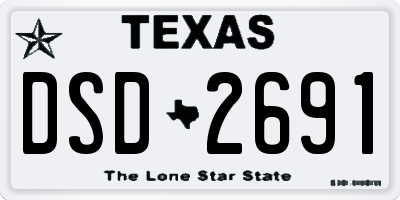 TX license plate DSD2691