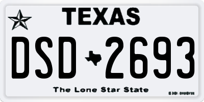TX license plate DSD2693