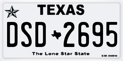 TX license plate DSD2695