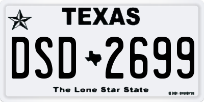 TX license plate DSD2699