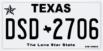 TX license plate DSD2706