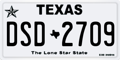 TX license plate DSD2709