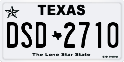 TX license plate DSD2710