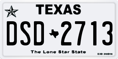 TX license plate DSD2713