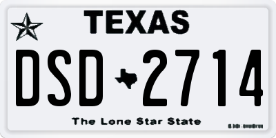 TX license plate DSD2714
