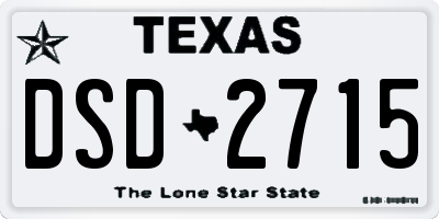 TX license plate DSD2715