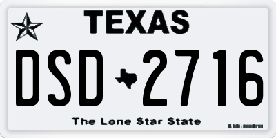 TX license plate DSD2716