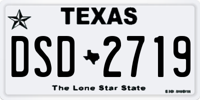 TX license plate DSD2719