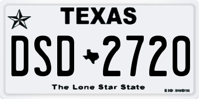 TX license plate DSD2720