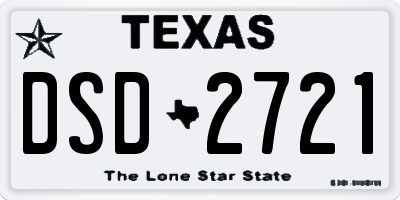 TX license plate DSD2721