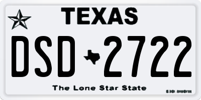 TX license plate DSD2722