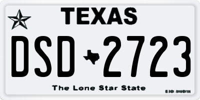 TX license plate DSD2723